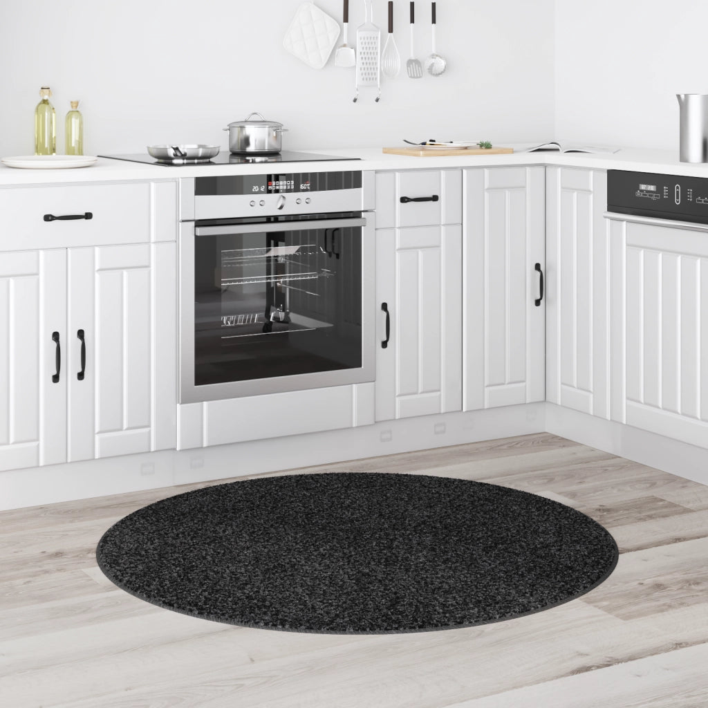 Tappeto Shaggy con supporto in lattice Grigio scuro Ã¸120 cm