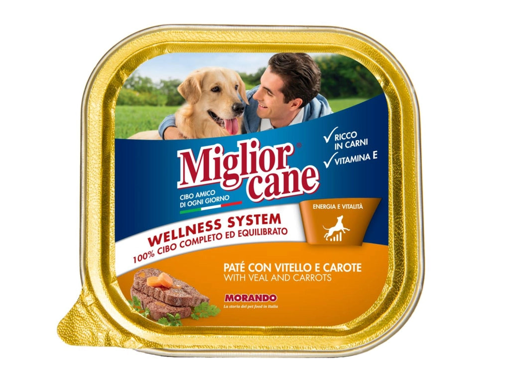 MIGLIOR CANE PATE' CON VITELLO E CAROTE 300 GRAMMI