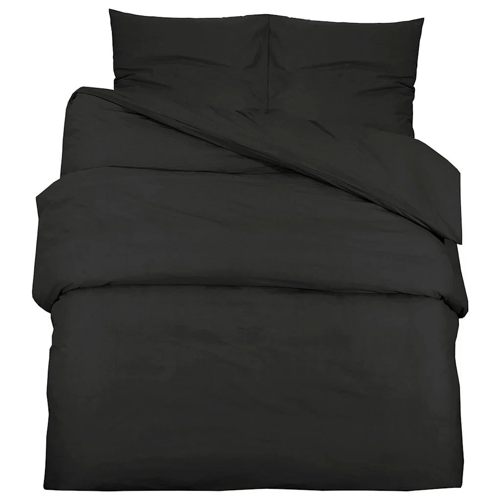 Set Copripiumino Nero 155x220 cm in Cotone CFW2623418