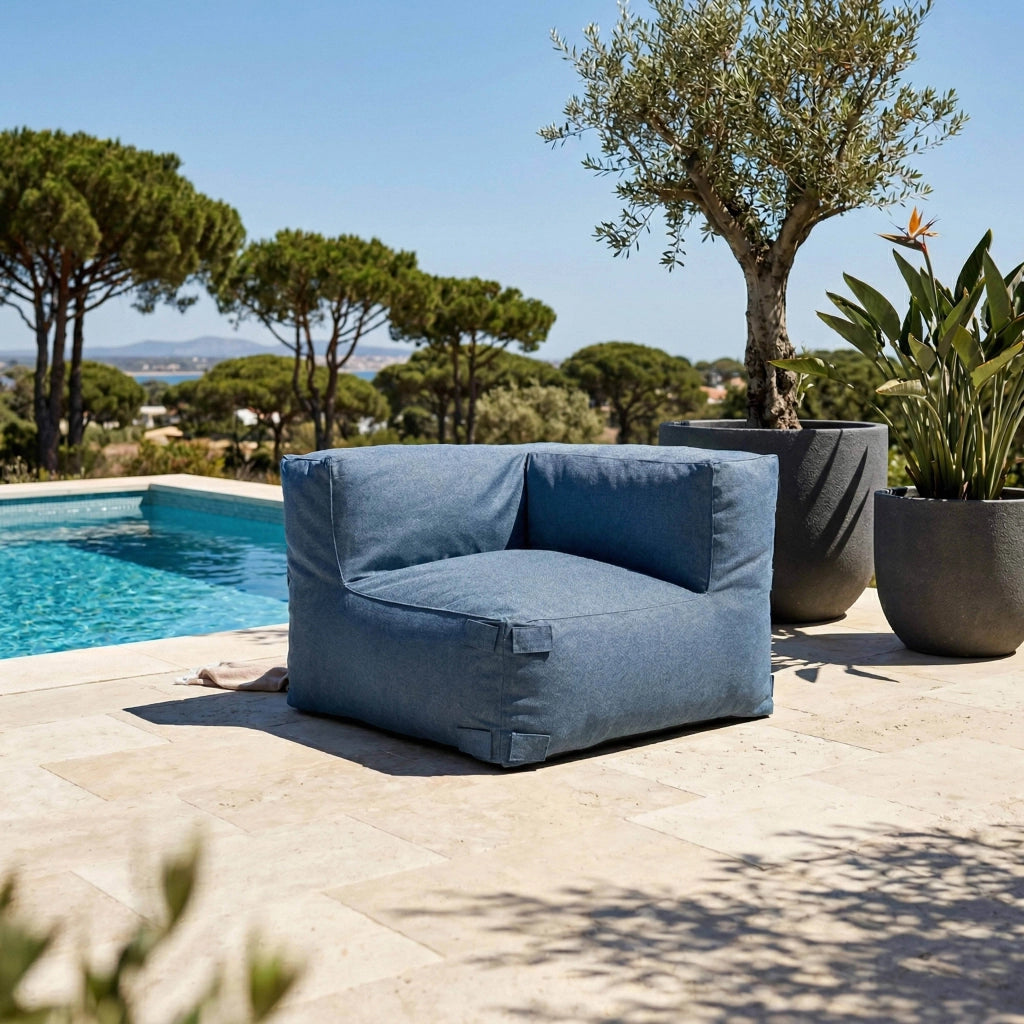 Oviala - Poltroncina angolare per divano componibile pacific blue