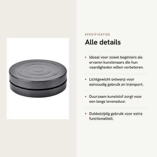 Tavolo rotante 11,5 cm - plastico - piano rotante - mattonelle antislittamento - leggero - adatto per ceramica e artefatti. - disco rotante