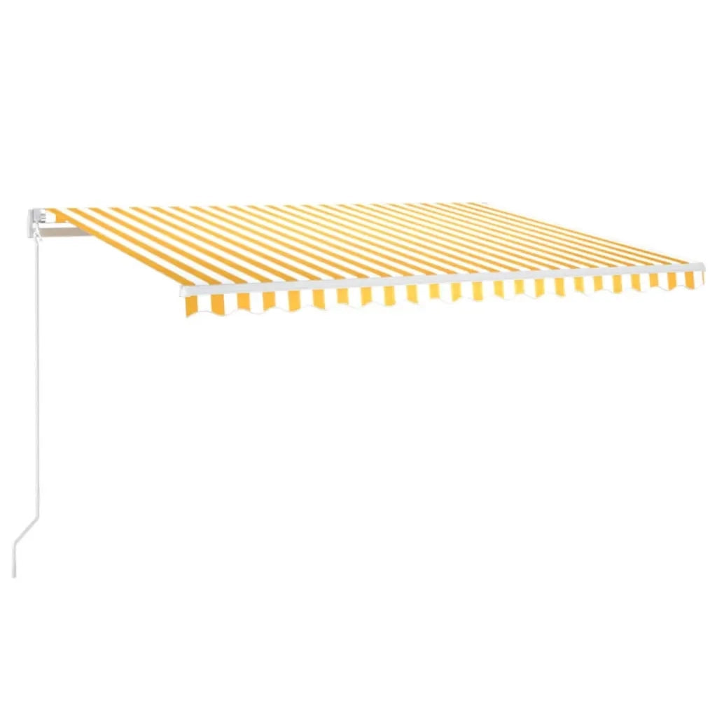 Tenda da Sole Retrattile Automatica 450x300 cm Gialla e Bianca 3068928