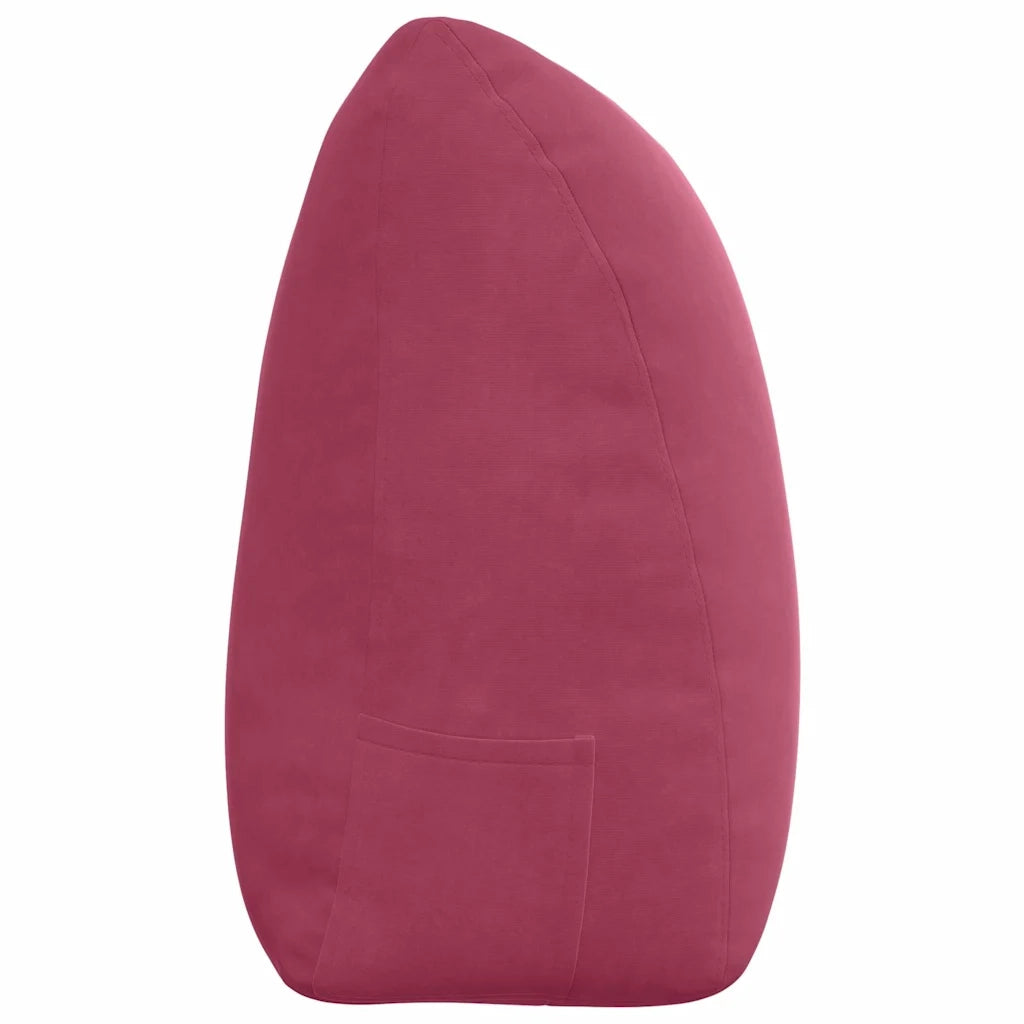 Cuscino per Schiena Rosso Vino 180 x 24 x 50 cm Velluto 42014579