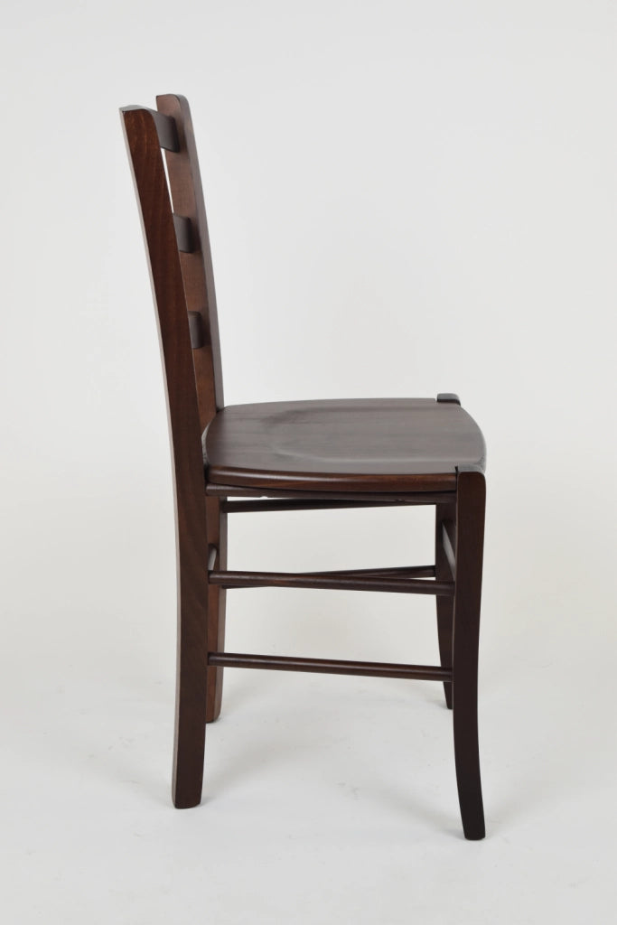 Set 2 Sedie Venice Tommychairs, robusta struttura in legno di faggio verniciata in noce e seduta in legno