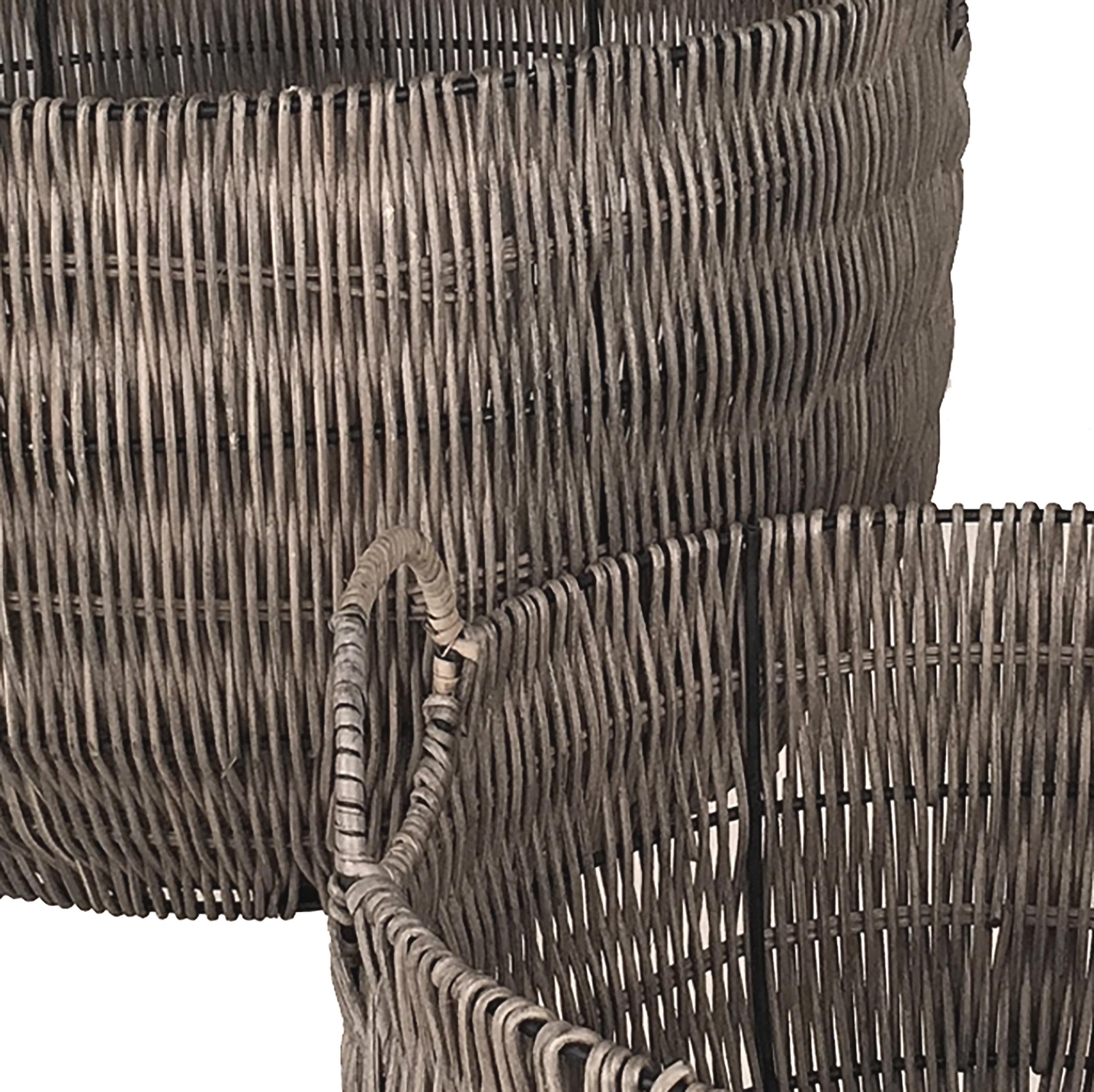 Set 2 Cesti in Materiale Rattan Willow con Manici H 30 cm