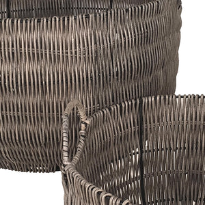 Set 2 Cesti in Materiale Rattan Willow con Manici H 30 cm