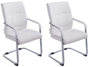 Set di 2 sedie a sbalzo XXL Anubis in similpelle bianco