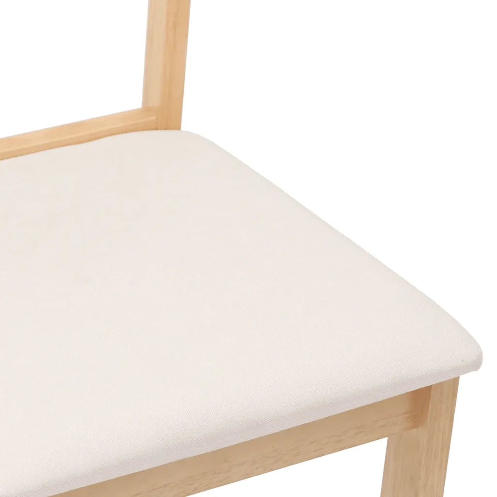 Sedie da Pranzo con Cuscini 2 pz Naturale Legno Massello Hevea 4102382