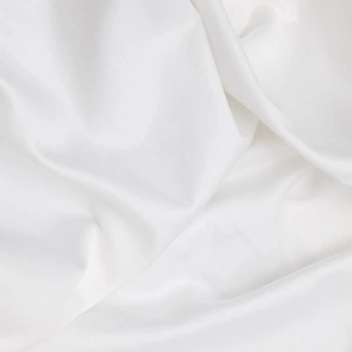 Completo letto - 1 copripiumino 220 x 240 cm + 2 federe 60 x 60 cm - 100% raso di cotone - Bianco