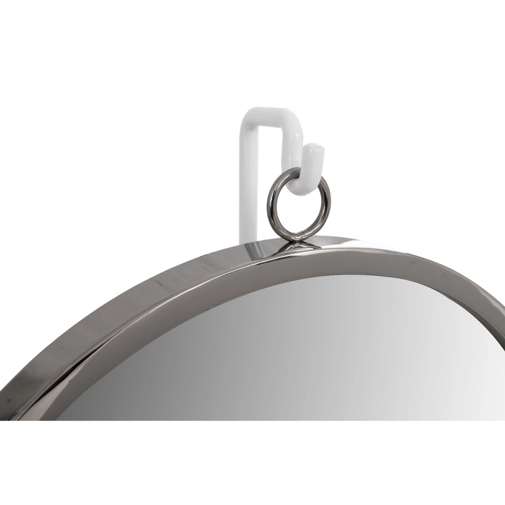 Specchio da tavolo Eleganca in metallo bianco e argento