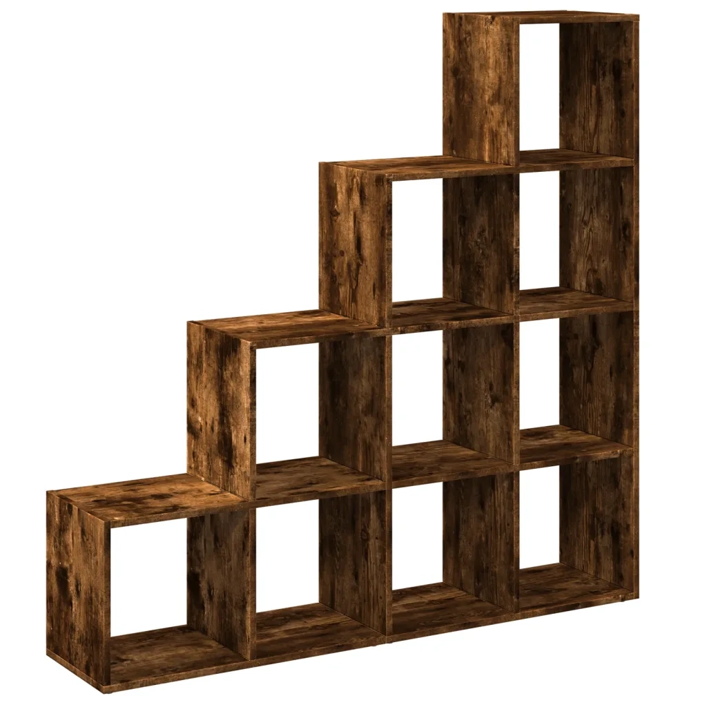 Libreria 4 Ripiani Rovere Fumo 131,5x29x131,5 cm in Truciolato 857971