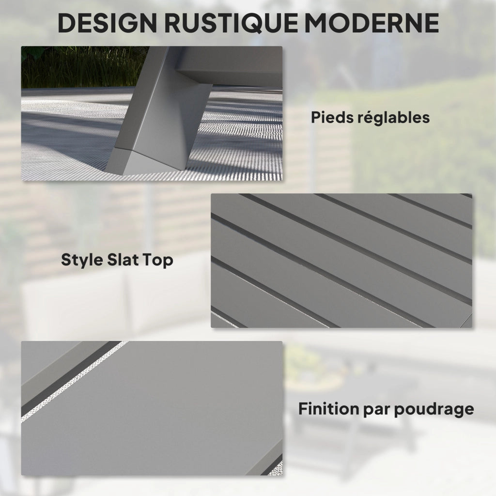 Set divano da giardino angolare e letto 4 pezzi con 2 panche e tavolino ¨C zephmum ¨C polyrattan grigio