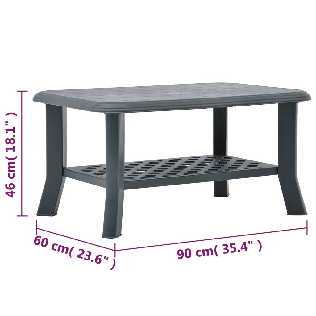 Tavolino da Salotto Verde 90x60x46 cm in Plastica 48794