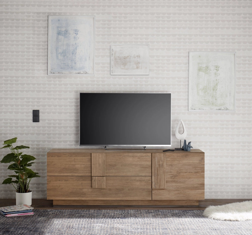 Silea, Mobile Porta tv un Ripiano, 182x44x63h cm Marrone Quercia