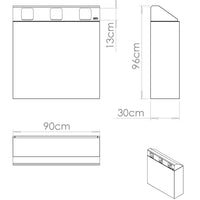 Pattumiera per Raccolta Differenziata 3 Scomparti 180 L 90x30x96 cm in Acciaio Verniciato Bianco