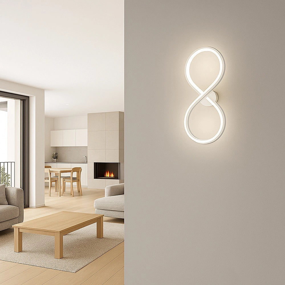 Trade Shop - Applique A Led Da Parete A Forma Di Infinito 10 W Tecnologia Cct Lampada Muro Aq33-b3c -