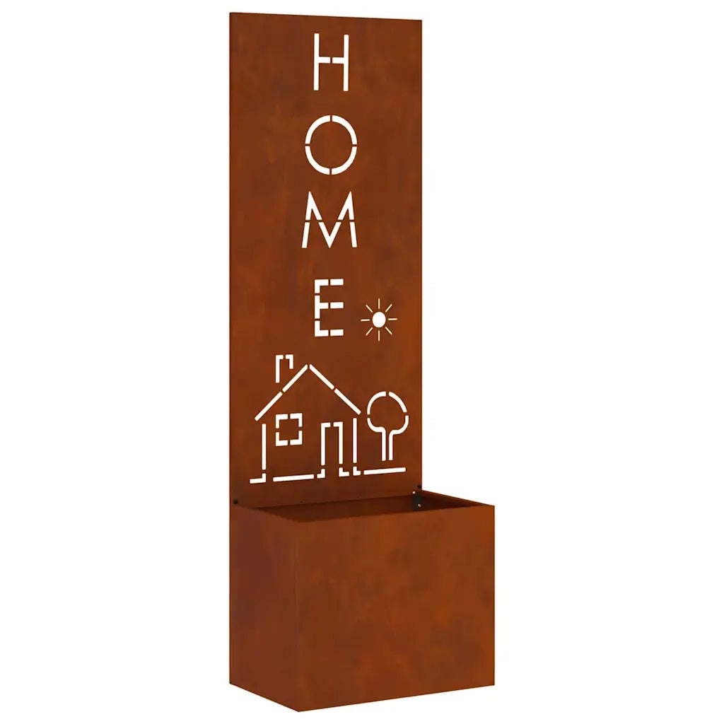 vidaXL Vaso da Giardino con Pannello Decorativo Ruggine 50 x 140 cm