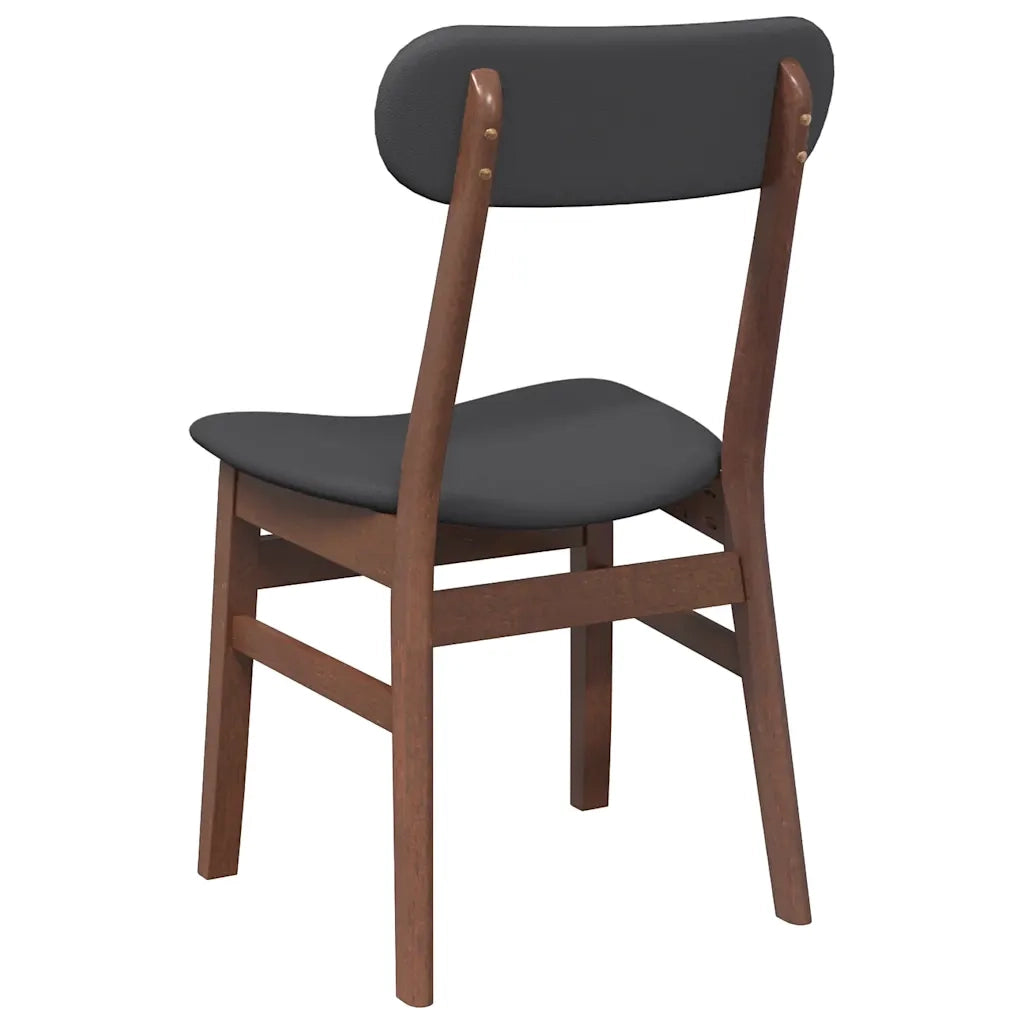 Sedie da Pranzo con Cuscini 2pz Marrone Legno Massello di Hevea