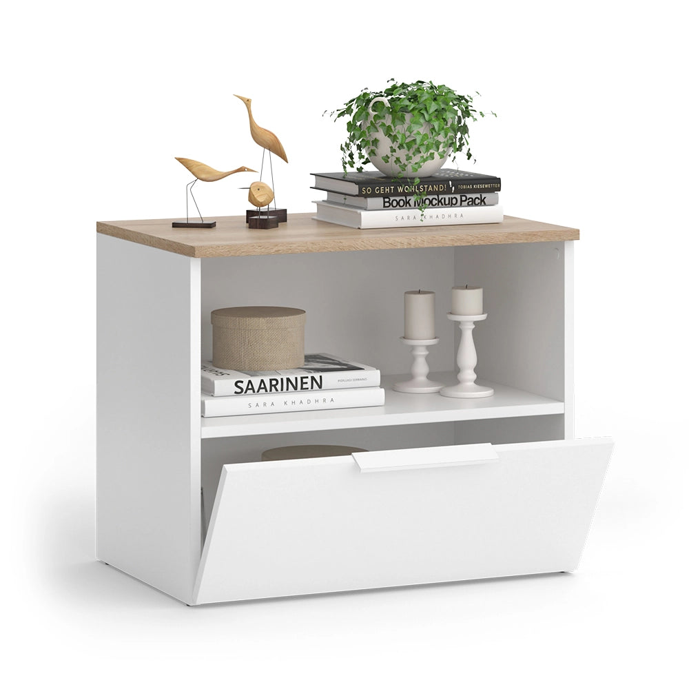 Vicco Credenza Bianco/Sonoma 60 x 50 cm con patta