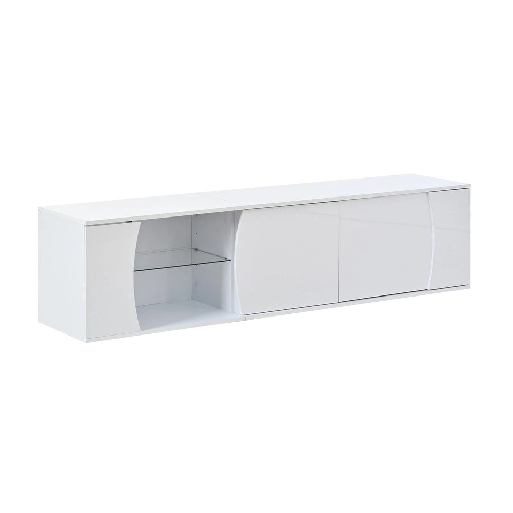 Mobile TV con LED ¨C Xylo ¨C Vetro Temperato, 180x40x45 cm, per TV fino a 80 Pollici