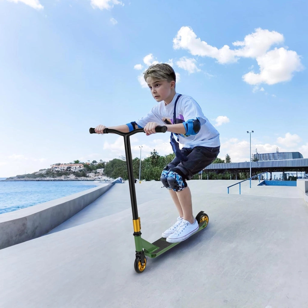 Scooter Acrobatico per Bambini, Monopattino Freestyle con 2 Ruote PU e Ampia Pedana in Alluminio, Scooter Pro per Trucchi Leggero da Strada per Bambini 10+ Anni, Carico 100 KG