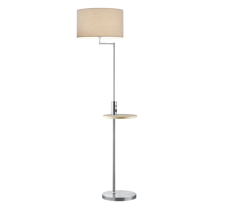 Piantana con mensola e attacco USB, metallo, H 160 cm, Claas