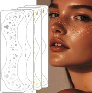 Stickers per sproet 16 pezzi con effetto glitter per il viso - sproetature acquerose per donne con effetto henna