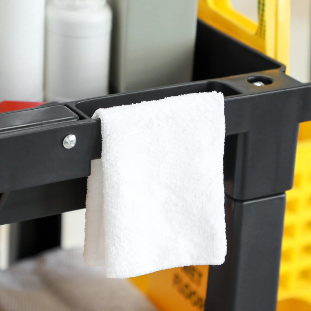 Carrello per Pulizia con 3 Ripiani e Ruote ¨C zephmum ¨C Nero e Giallo 121x50.5x96.5 cm