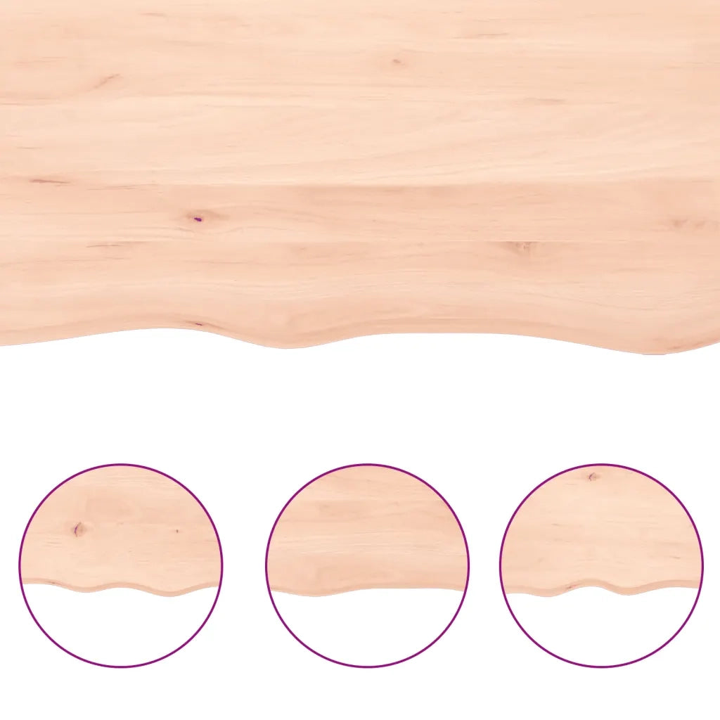 Piano Bagno 80x30x(2-4) cm in Legno Massello Non Trattato CFW9283895