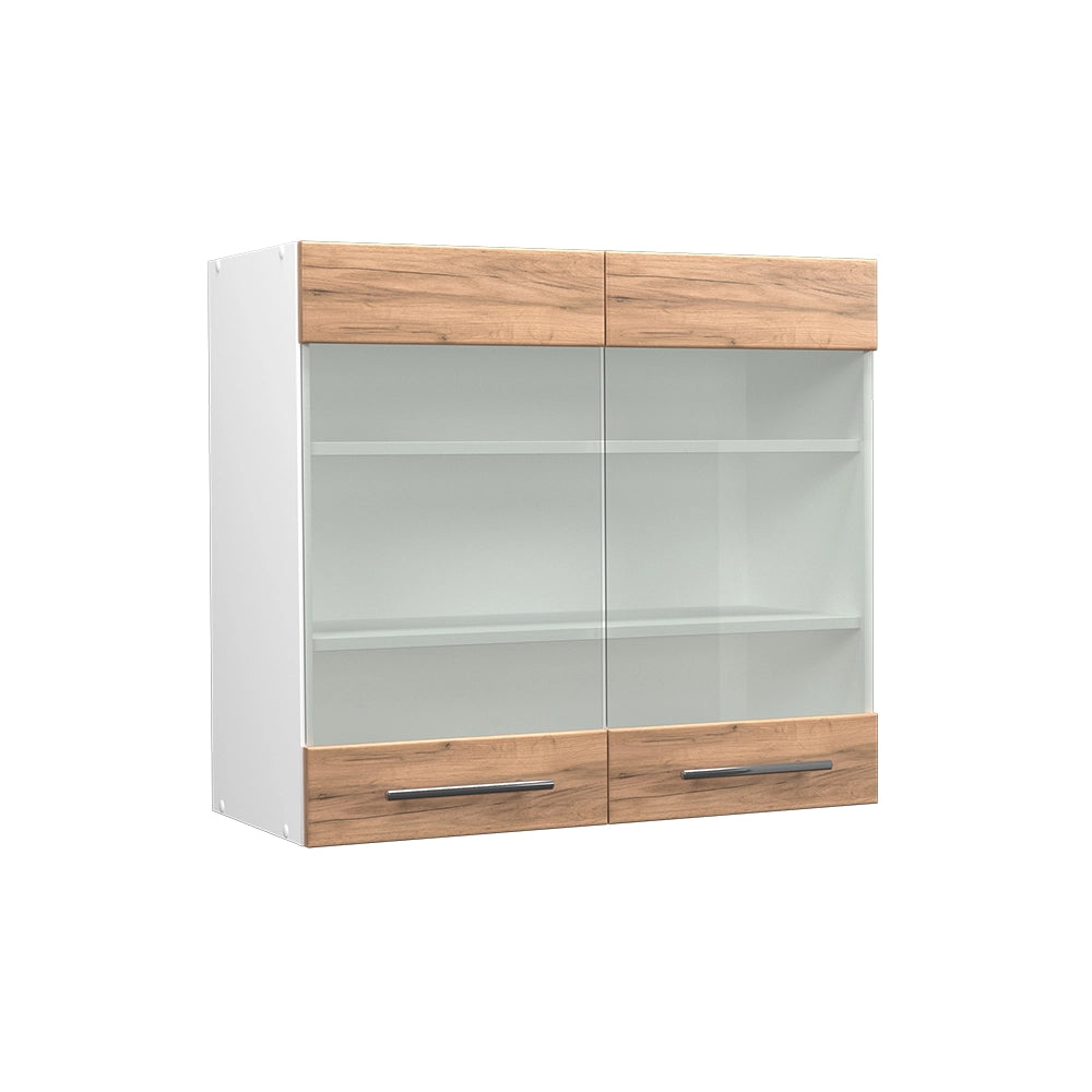 Vicco Mobile da cucina in vetro Quercia dorata 80 cm