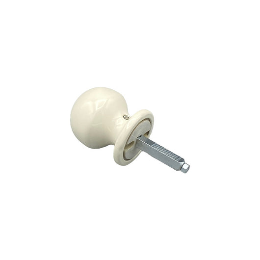 Maniglia su rosetta tonda SAGUATTI  841/50KQ in alluminio bianco lucido