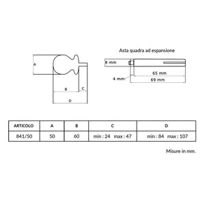 Maniglia su rosetta tonda SAGUATTI  841/50UAQ in alluminio marrone opaco
