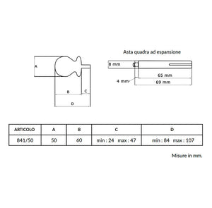 Maniglia su rosetta tonda SAGUATTI  841/50UQ in alluminio marrone lucido