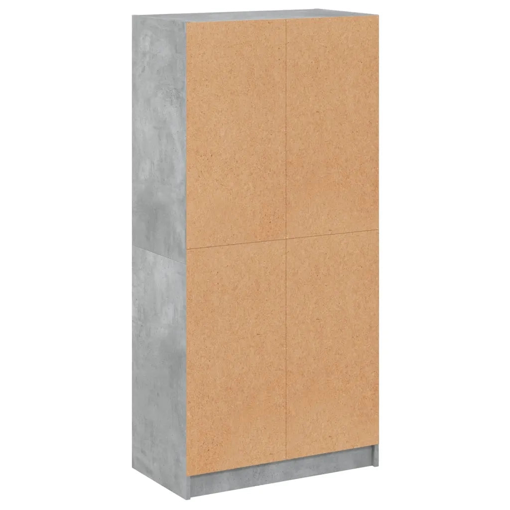 Credenza con Ante Grigio Cemento 68x37x142 cm Legno Multistrato 487610