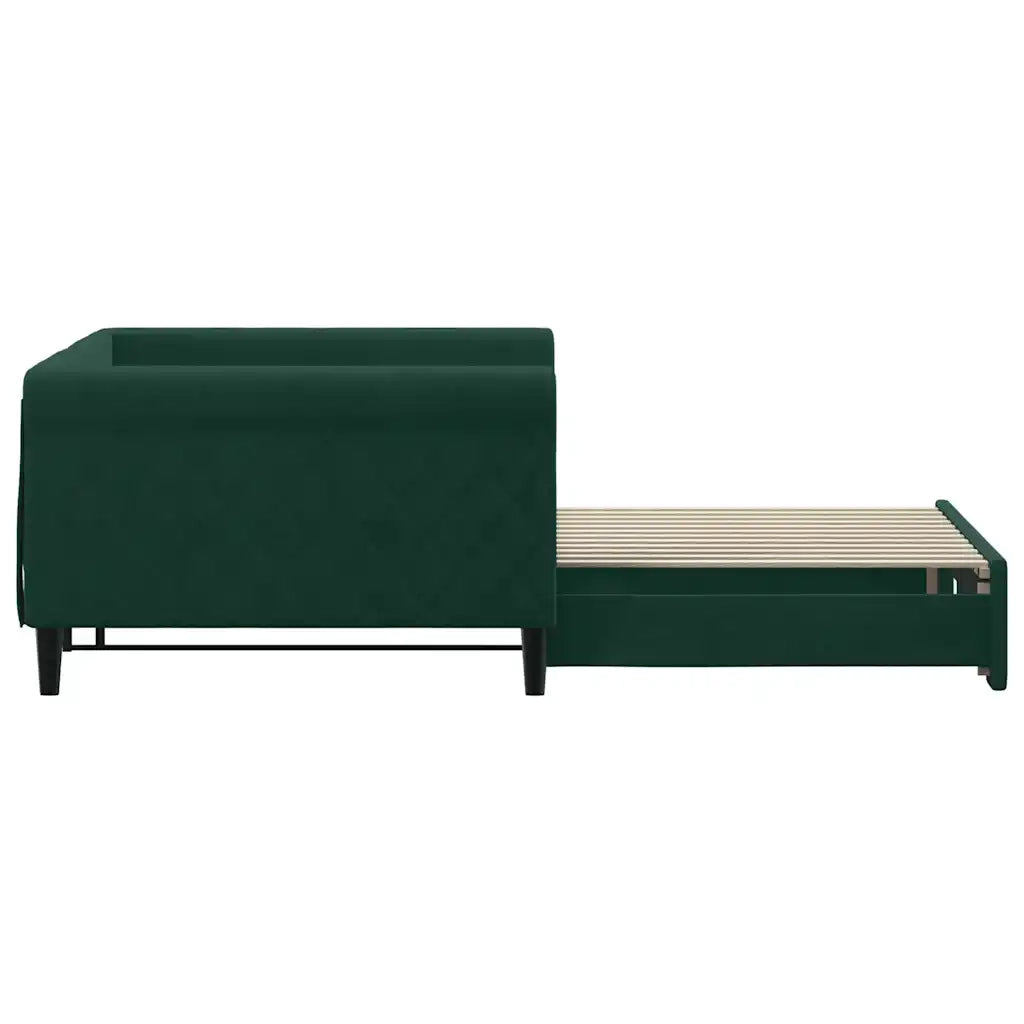 Divano Letto con Letto Estraibile Verde Scuro 100x200cm Velluto 3197780