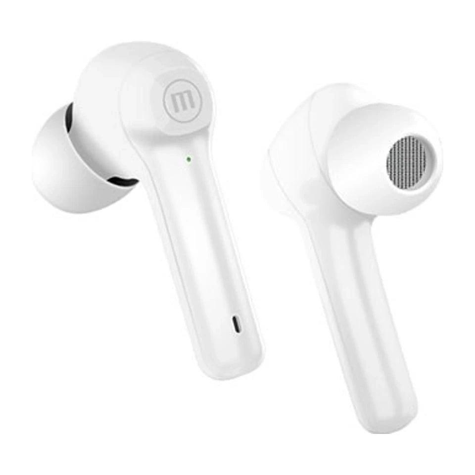 Cuffie wireless Maxell Dynamic+ con custodia di ricarica Bluetooth bianche