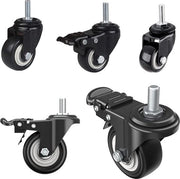 Pacco di 4 ruote da mobili, M8 x 25 mm ruote a vite, ruote silenziose a sterzo 2 con freno, fino a 70 kg (per pacchetto), 360 gradi di rotazione per ruote di trasporto / ruote per apparecchiature e