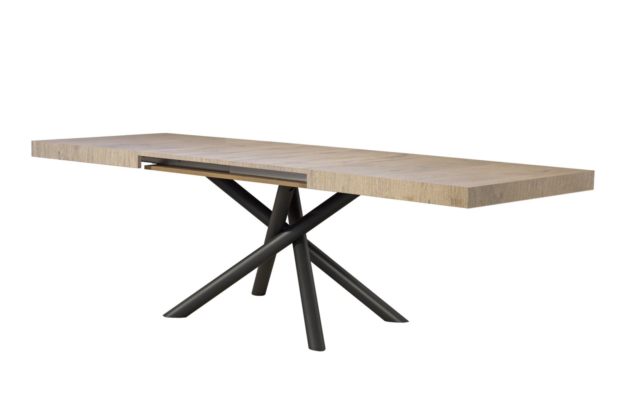 Tavolo Allungabile 140-244x90x77 cm Famas Quercia Natura Telaio Antracite