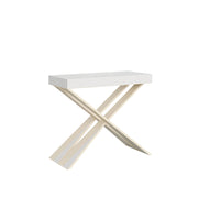 Consolle allungabile 90x40/196 cm Diago Small telaio Bianco - Bianco Frassino