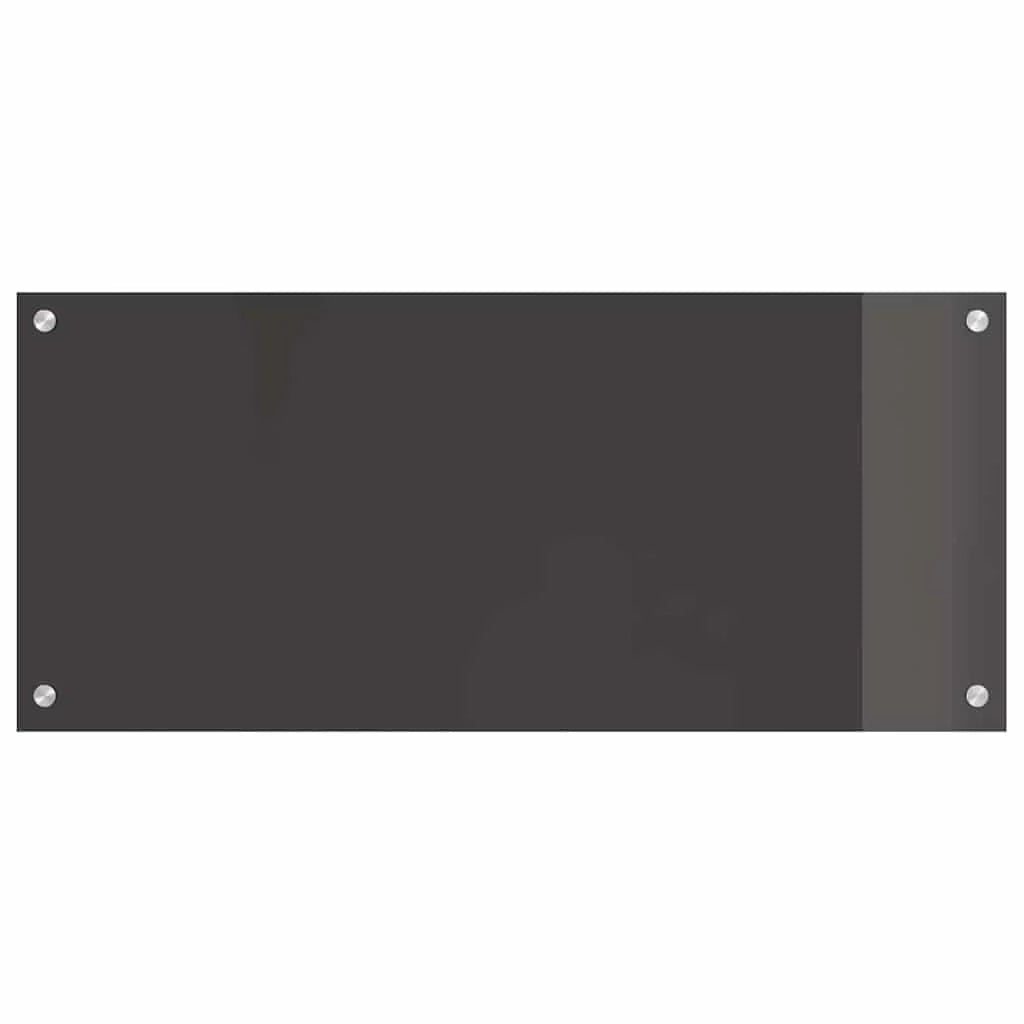 Set di 2 paraschizzi da cucina dal design moderno 90 x 40 cm resistenti e resistenti al calore in vetro temperato grigio scuro 02_0056244