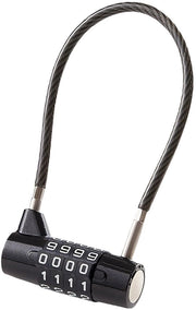 Accessorio di chiusura cavo in acciaio con combinazione a 4 cifre, cavo in acciaio da 175 mm, impermeabile e resistente al furto per biciclette, bagagli, armadietti, cassetti degli attrezzi e capanni