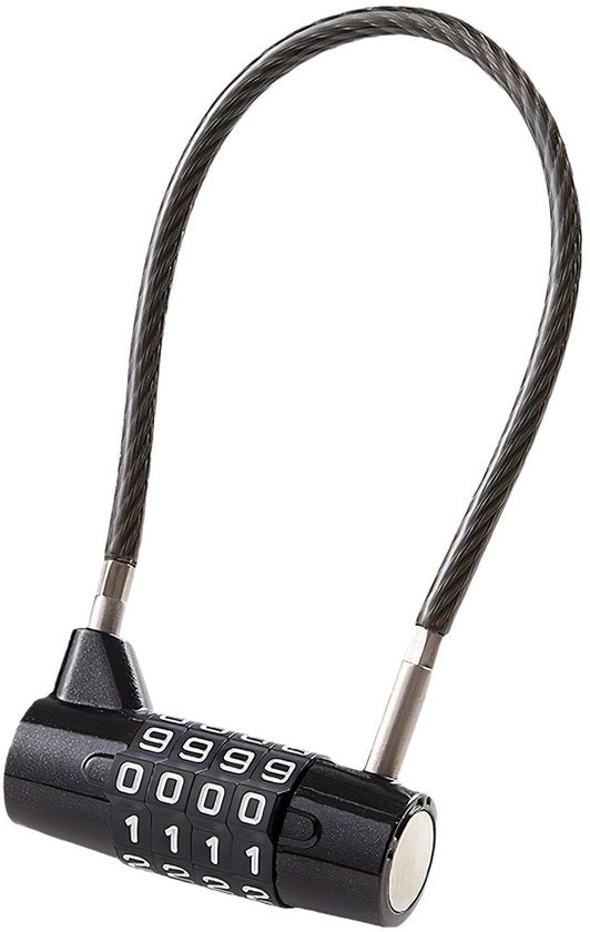 Accessorio di chiusura cavo in acciaio con combinazione a 4 cifre, cavo in acciaio da 175 mm, impermeabile e resistente al furto per biciclette, bagagli, armadietti, cassetti degli attrezzi e capanni