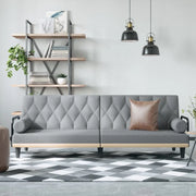 Divano Letto con Braccioli Grigio Chiaro in Tessutocod mxl 95602