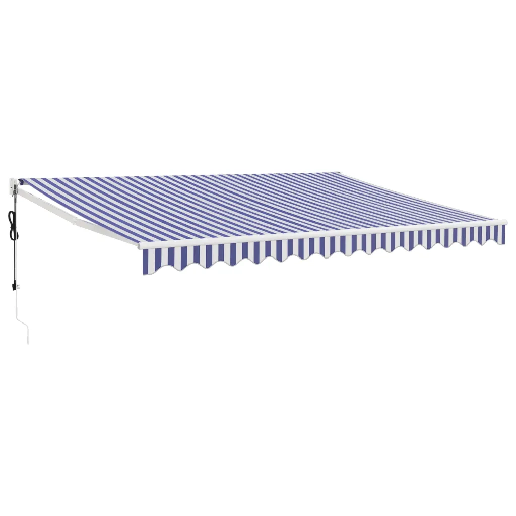 Tenda Sole Automatica Retrattile Blu e Bianca 4,5x3 m 3154474