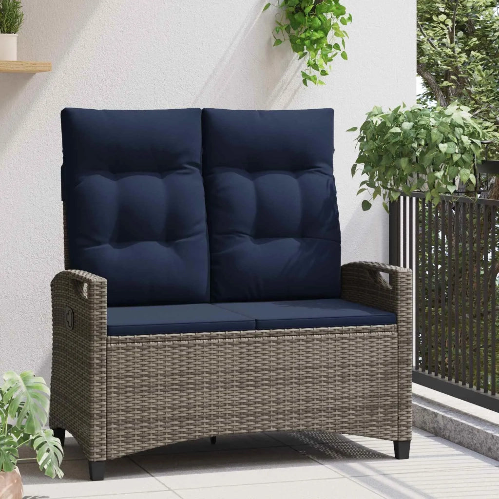 Panchina da giardino con cuscino 105 x 60 x 112 cm acciaio