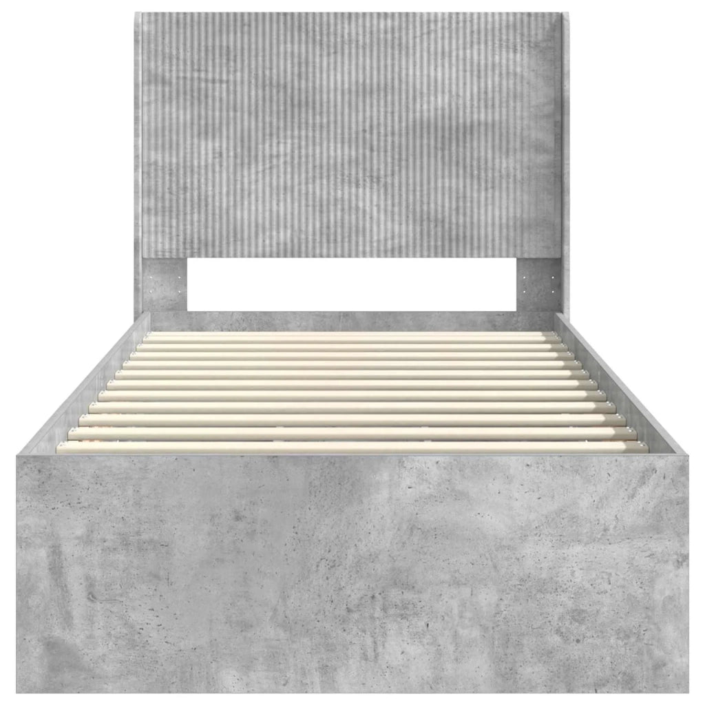 Struttura del letto con stoccaggio e testata Grigio Cemento 3413986