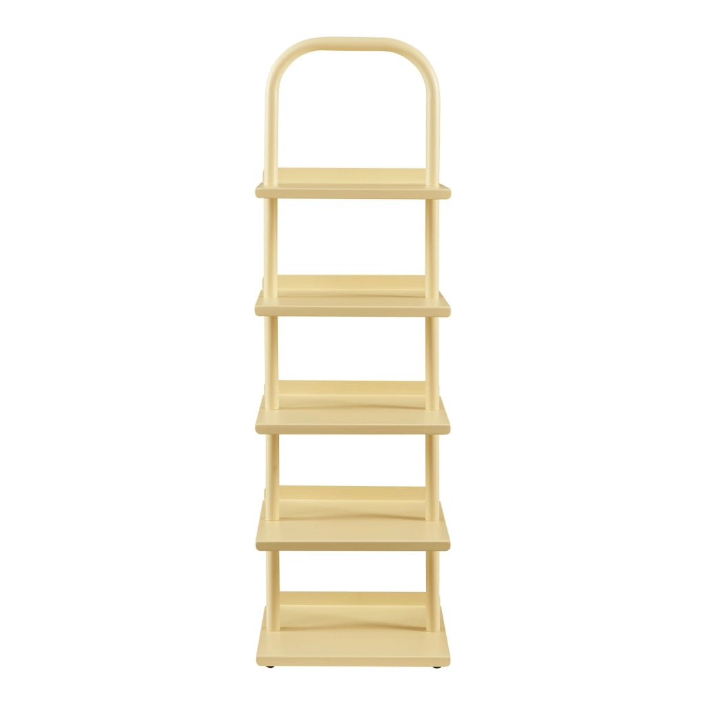 Scarpiera Poytya per Cameretta Scaffale in Acciaio 96x30x27 cm - Vaniglia [en.casa]