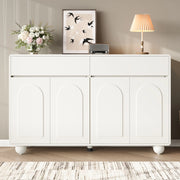 Sideboard 140x38x89 cm con 2 cassetti e 4 ante; MDF; bianco