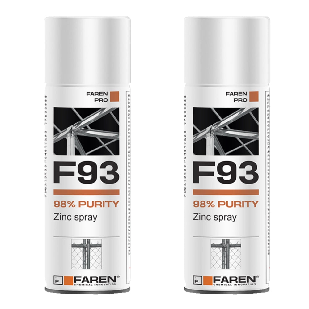 Faren f93 zinco spray 98% zincante anticorrosivo antiruggine 400 ml 2 pezzi