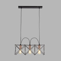 Lampadario Industrial-Nordico Antea Acciaio Nero Rame 3 Luci E27